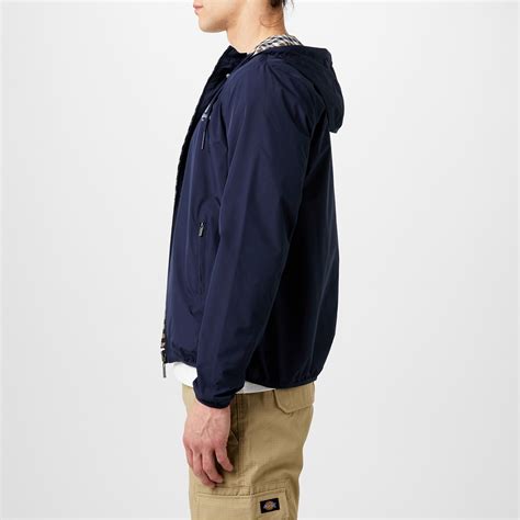 reversible check jacket slate blue